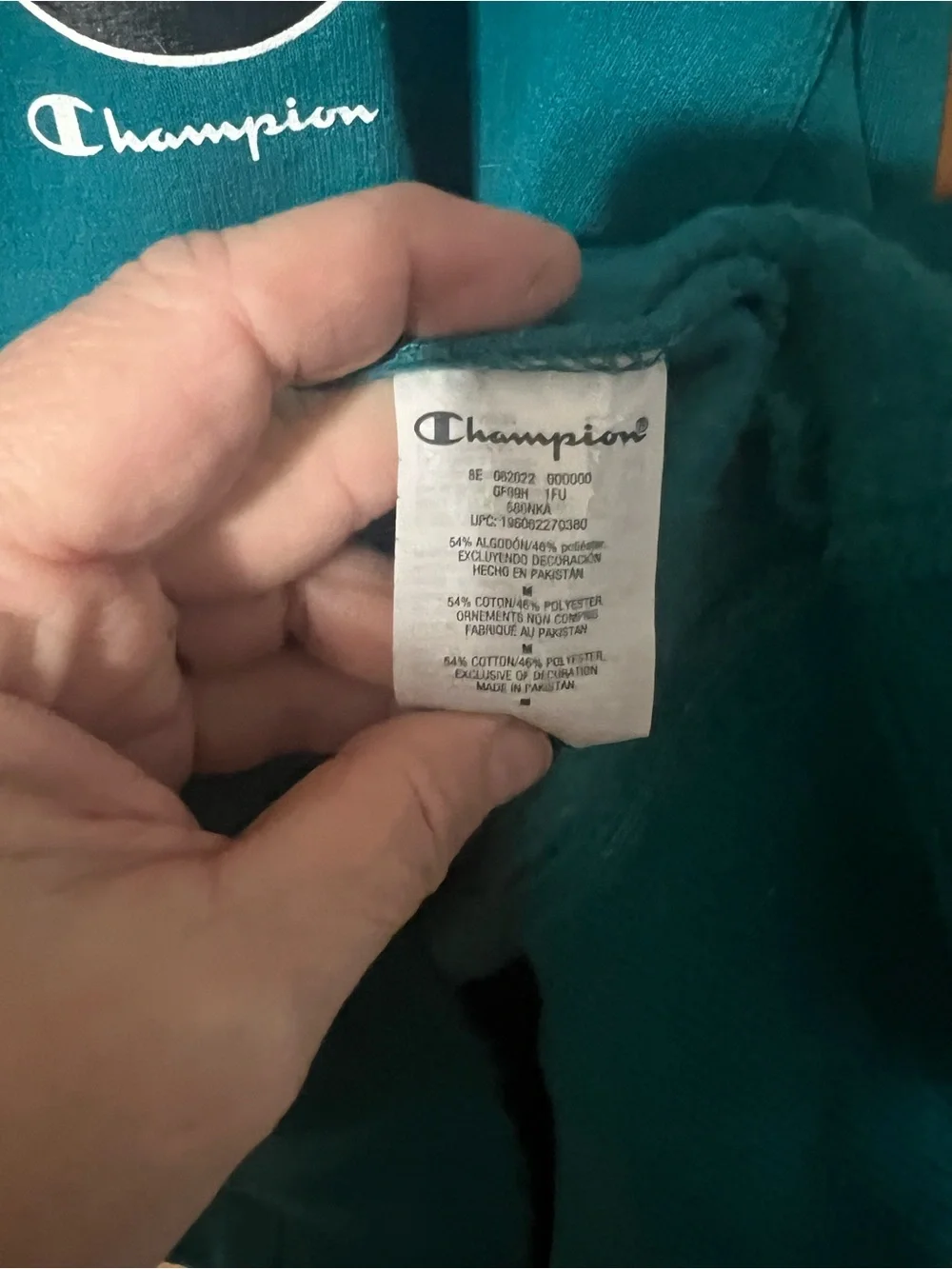 Champion Teal Hoodie with Embroidered Logo